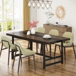 Dinning Table, 70? Home & Kitchen Table with Metal Frame - Image 4