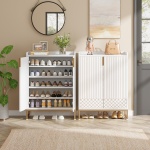Shoe Cabinet, 25 Pairs Shoes Rack Organizer with Doors - Image 6
