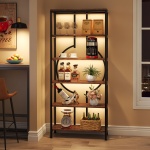 Bookshelf, 70.9? Industrial Bookcase 6-Tier Display Shelf - Image 5