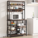 8-Tier Kitchen Baker?s Rack with Power Outlet & Hooks