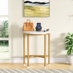 End Table, 20? Half Round Faux Marble Side Table - Image 5