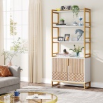 Bookshelf, 70.8? Etagere Bookcase with Open Shelves & Cabinet - Image 5