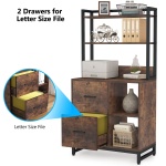 File Cabinet, 2 Drawer Vertical Filling Cabinet with Bookshelf - Image 7