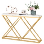 Console Table, 55? Modern Entryway Sofa Table with Gold Metal Legs