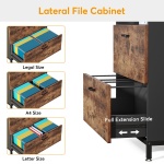 File Cabinet, 2 Drawer Lateral Filing Organization Storage Cabinet - Image 7