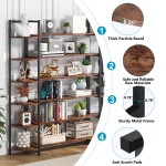 Triple Wide 6-Shelf Bookshelves , 6-Tier Large Etagere Bookcase - Image 5