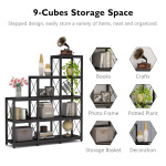 Bookshelf, 12 Shelves Industrial Ladder Etagere Bookcase - Image 6