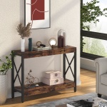 Console Table, Narrow Sofa Entryway Table with Storage Shelf - Image 4