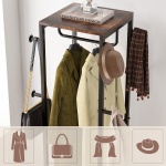Coat Rack, Freestanding Corner Hall Tree with 4 Shelves 8 Hooks - Image 6