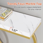 Console Table, 55 inch Faux Marble Entryway Sofa Table - Image 6