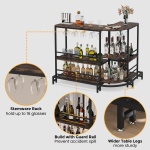 Bar Unit, 3-Tier L-Shaped Liquor Bar Table with Storage - Image 7