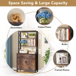 Bookshelf, 4-Tier Etagere Bookcase with Drawer & Cabinet - Image 6