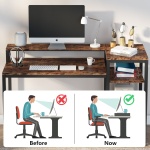 Computer Desk, Industrial Study Desk with Shelves & Monitor Stand - Image 5