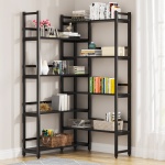 Corner Bookshelf, 8-Tier Industrial 70.8? Bookcase - Image 8