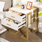 Nightstand, 21? Wide Bedside End Table with 2-Drawer - Image 6