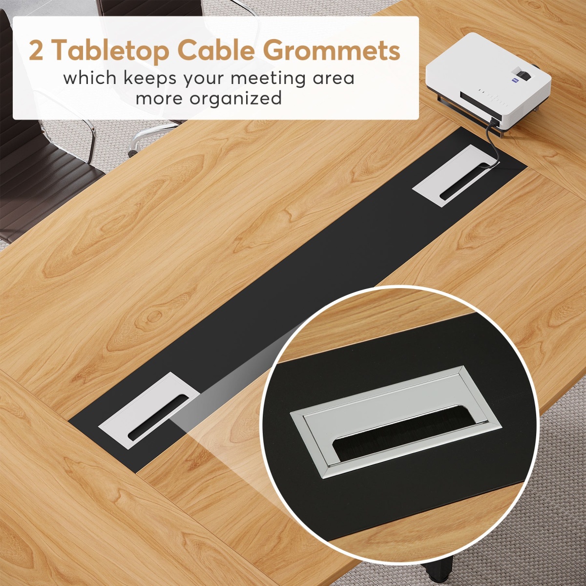 8FT Conference Table, 94.5L x 47.2W inch Large Meeting Table - Image 6