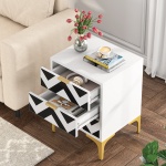 Nightstand, Modern 3-Drawer End Table Bedside Table for Bedroom - Image 5