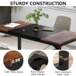 Conference Table, Rectangular Meeting Seminar Table Boardroom Desk - Image 14