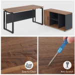 L-Shaped Desk, 55? Executive Desk with 39? File Cabinet - Image 7