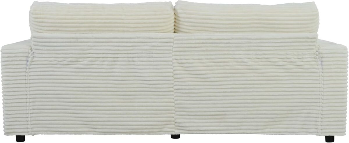 86.5" Oversized Loveseat Double Chaise Lounge Sectional Sofa Corduroy Upholstered Sleeper Sofabed Recliner Couch Daybed with Dual USB Ports , Two Cup Holders and Throw Pillows for Living Room Bedroom - Image 2