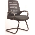 High Foam Mesh Mid-Back Guest/Reception Chair, with Contoured Mesh Seat ? Black - Image 4