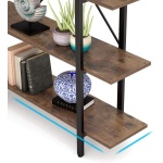 Bookshelf, 5-Tier Industrial Bookcase Display Storage Shelf - Image 7
