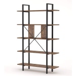 Bookshelf, 5-Tier Industrial Bookcase Display Storage Shelf