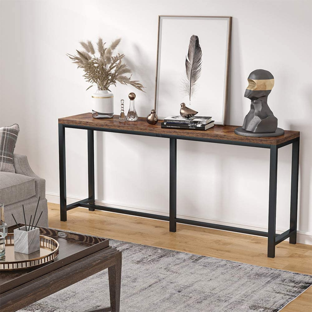 Console Table, Narrow Hallway Table, 70.9 inch Sofa Table - Image 5