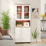 Bookcase, 71? Bookshelf Storage Cabinet with LED Light & Doors - Image 2