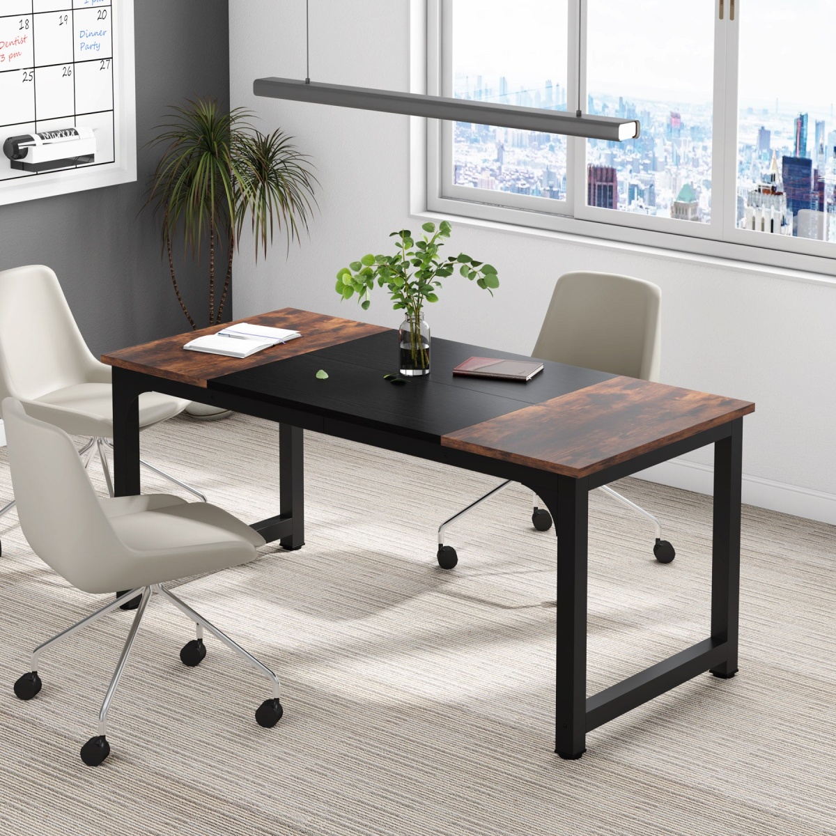 Conference Table, Rectangular Meeting Seminar Table Boardroom Desk - Image 13