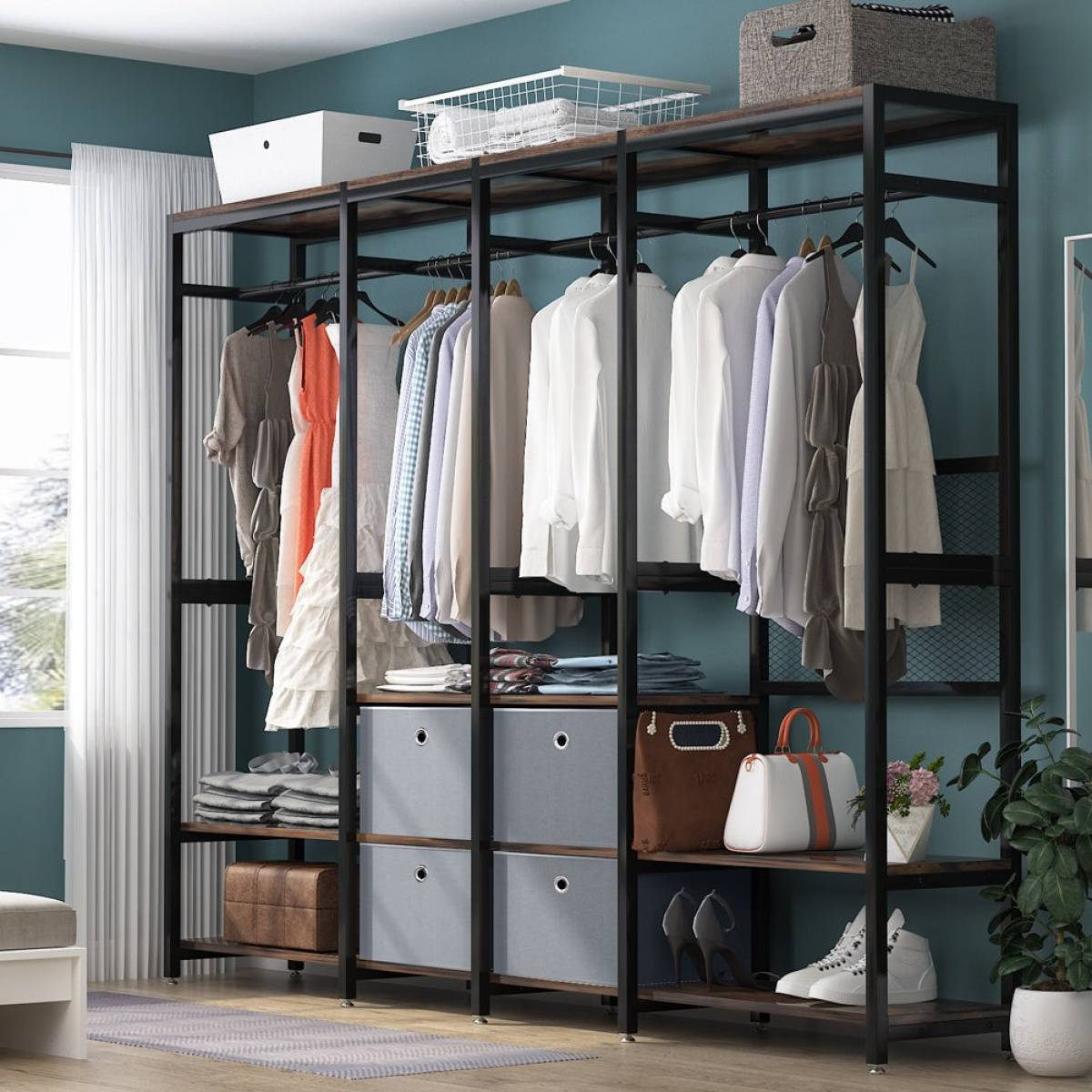 Freestanding Closet Organizer, Heavy Duty Clothes Closet - Image 4