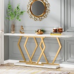 Console Table, Modern 70.9? Sofa Table with Faux Marble Tabletop