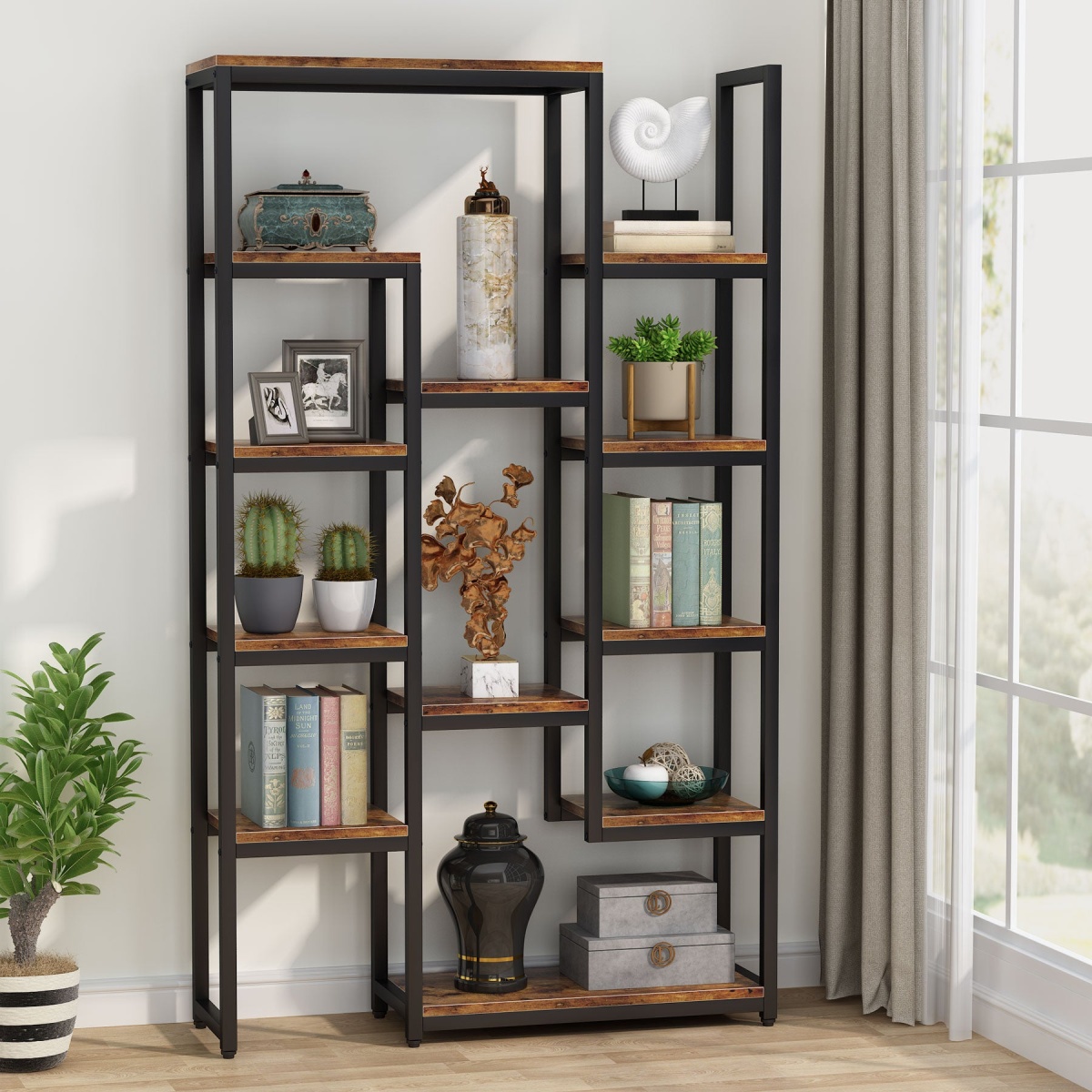 6-Tier Bookshelf 70.9 inch Tall Bookcase, 12-Shelf Display Shelves - Image 4