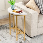 End Table, 20? Half Round Faux Marble Side Table