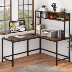 L-Shaped Desk, Computer Desk with Hutch, Study Corner Desk - Image 2
