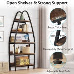 Bookshelf, 5-Tier Open Etagere Bookcase 69? Tall Display Shelf Unit - Image 6