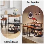 43? Kitchen Island Table with 2 Side Spice Rack & 3 Open Storage Shelves - Image 7