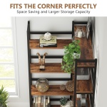 Corner Bookshelf, 8-Tier Industrial 70.8? Bookcase - Image 6