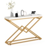 Console Table, 42? White Faux Marble Sofa Table Behind Couch