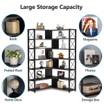 Corner Bookshelf, 6-Tier Bookcase Corner Storage Display Stand - Image 7