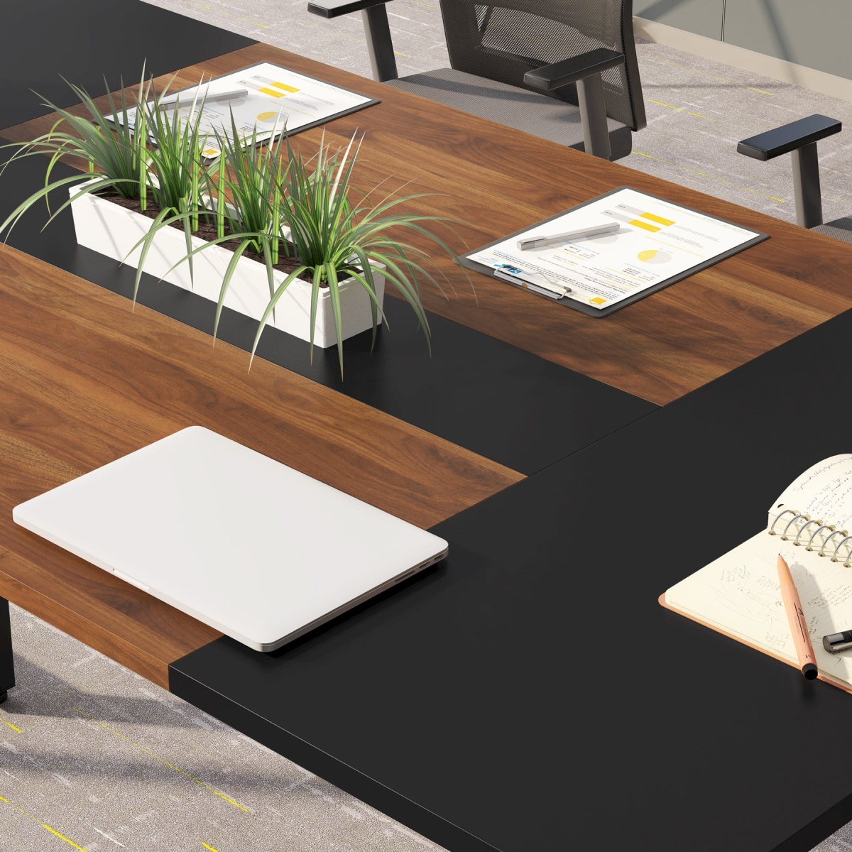 Conference Table, 6FT Rectangle Meeting Table for 8 People - Image 6