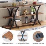 Console Table, Industrial Entryway Sofa Table with 3-Tier Shelves - Image 7