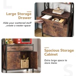 Bookshelf, 4-Tier Etagere Bookcase with Drawer & Cabinet - Image 7