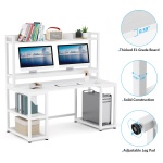 Computer Desk, 55? Hutch Desk Writing Table with Monitor Stand - Image 8