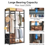Freestanding Closet Organizer, 2 Fabric Drawers Garment Clothes Rack - Image 5