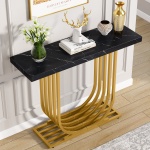 Console Table, 39? Faux Marble Entryway Sofa Table with U-Shaped Base - Image 9