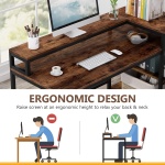 Reversible L Shaped Computer Corner Desk with Shelves - Image 7