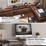 L-Shaped Desk, 59? Corner Computer Desk with Storage Shelf - Image 7