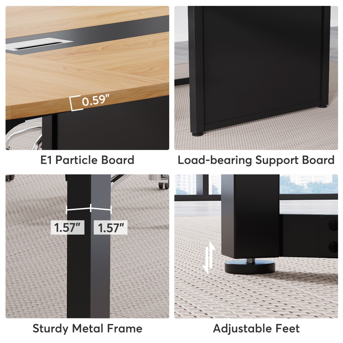 8FT Conference Table, 94.5L x 47.2W inch Large Meeting Table - Image 7