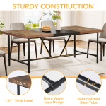 Dining Table, Industrial Breakfast Dinner Table for 6-8 people - Image 7